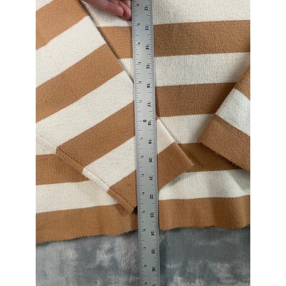 Anthropologie Maeve Carys Mock Neck Stripe Pullover Sweater L Neutral Minimalist - Picture 9 of 13